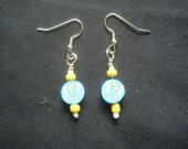 Blue Polymer Bead Earrings
