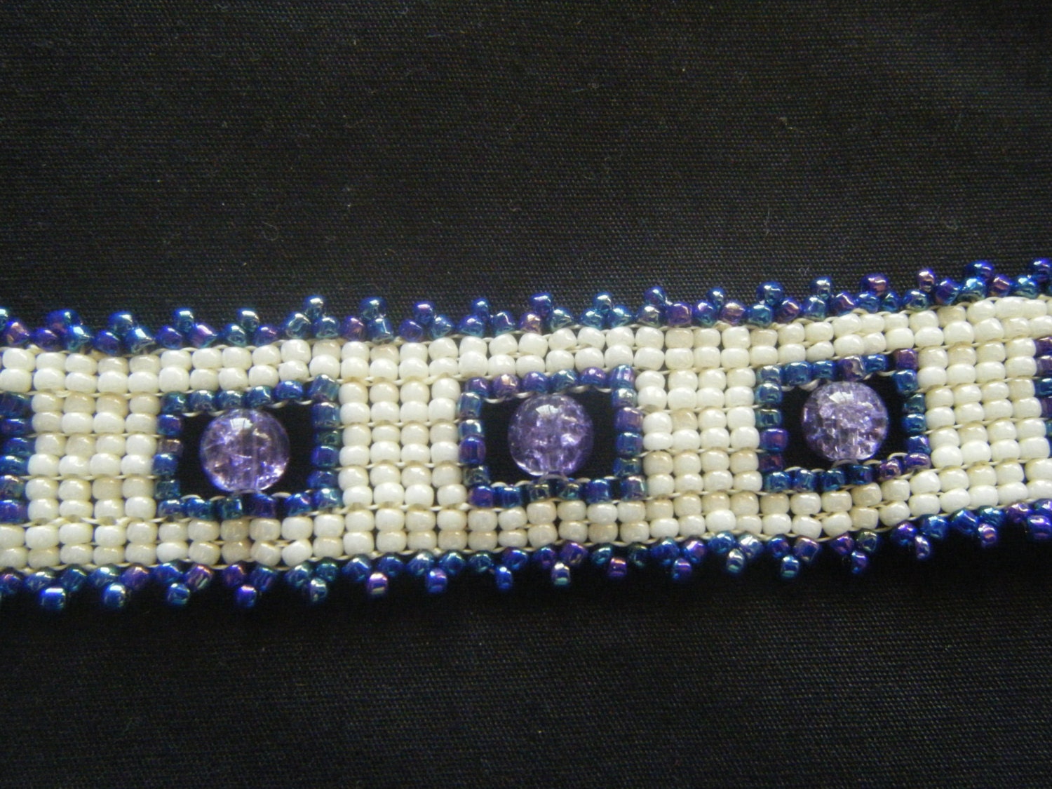 Purple and White Window Bracelet