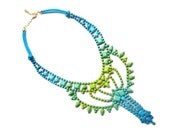Statement necklace - painted rhinestone necklace, bib necklace, collar necklace, choker necklace