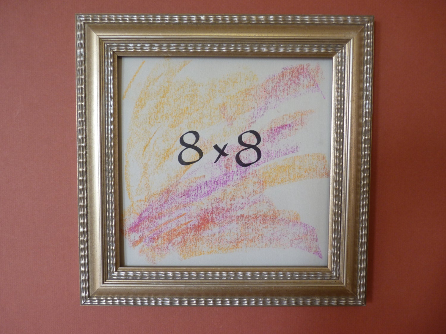 8 x 8  picture wood frame warm pewter finish embossed