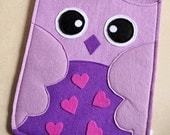 Sale Purple Owl -100%Felt iPad case/ iPad purse/ iPad bag/ iPad cover/ iPad Sleeve/handmade ipad case/iPad mini case - SheetaDesign