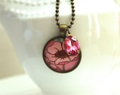 Hot Pink Flower Necklace
