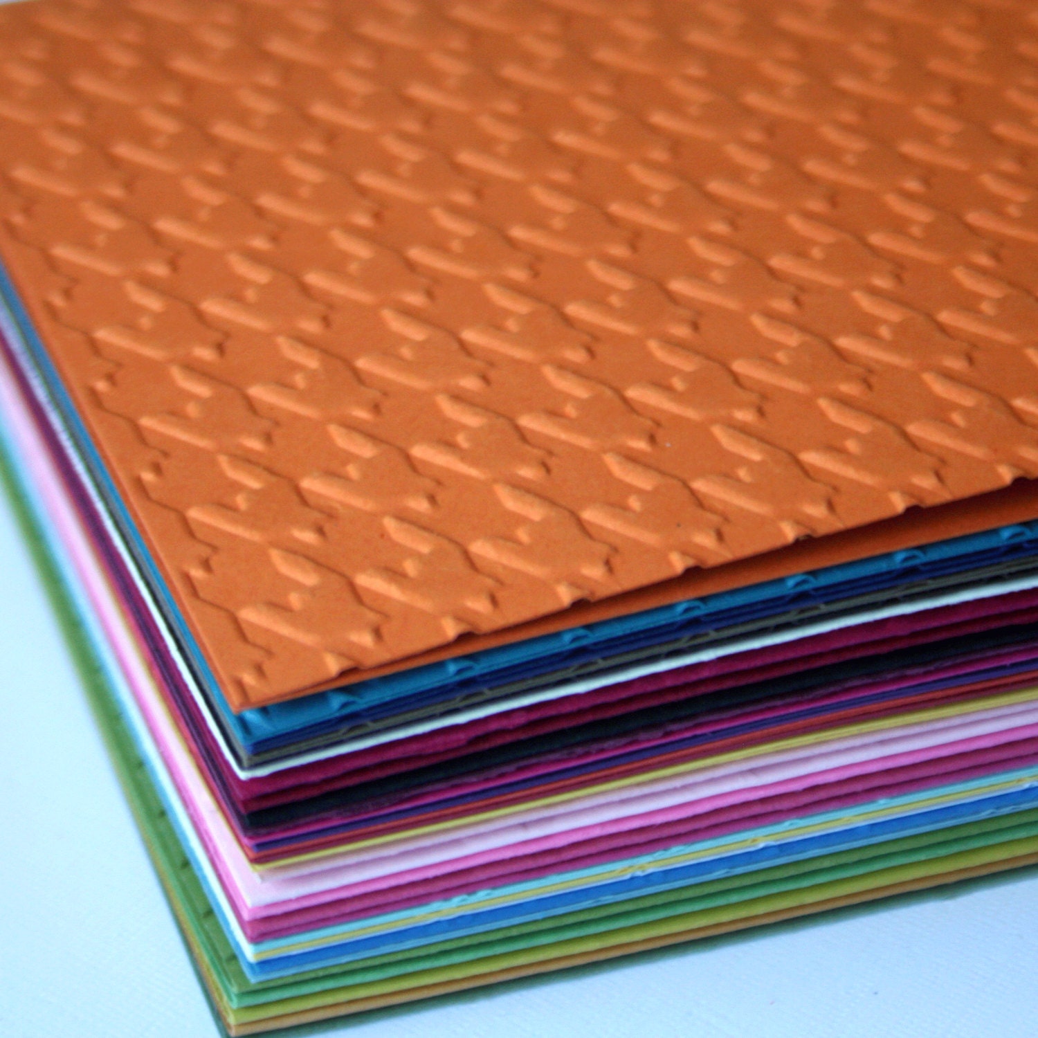 Blank cards with embossed Houndstooth pattern