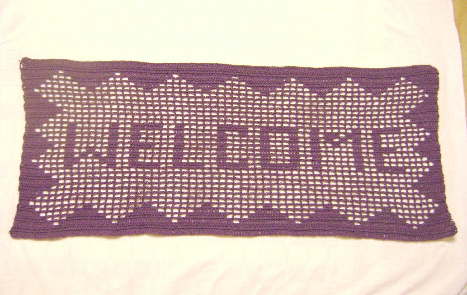 Purple Lace Crochet Doily Cover Coaster Handmade