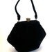 Vintage Harry Levine HL Black Velvet Peach Satin Ladies Evening Bag Purse Handbag Satchel