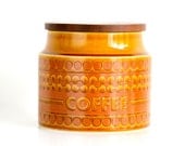 Hornsea Pottery: "Saffron" coffee canister (circa 1974)