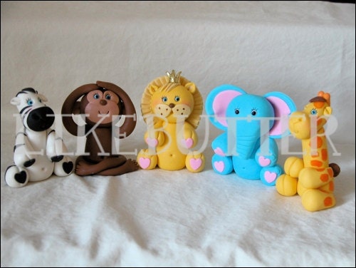 3D Safari Animals Cake Toppers by LikeButter (set of 5) Il_170x135