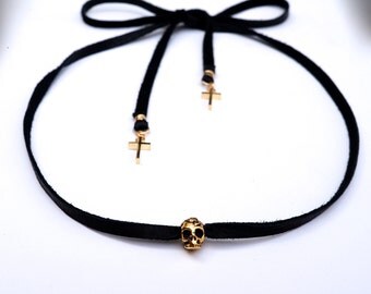 deer skin skull choker/bracelet