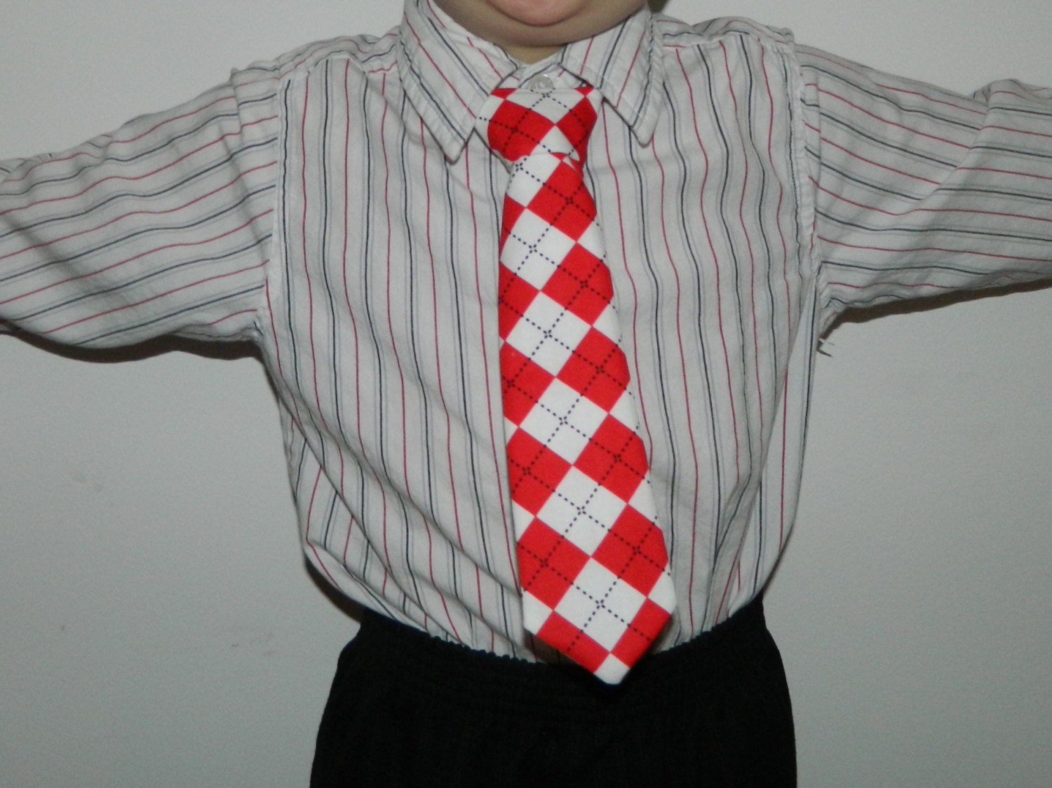 NEW Red Argyle adjustable infant/toddler tie