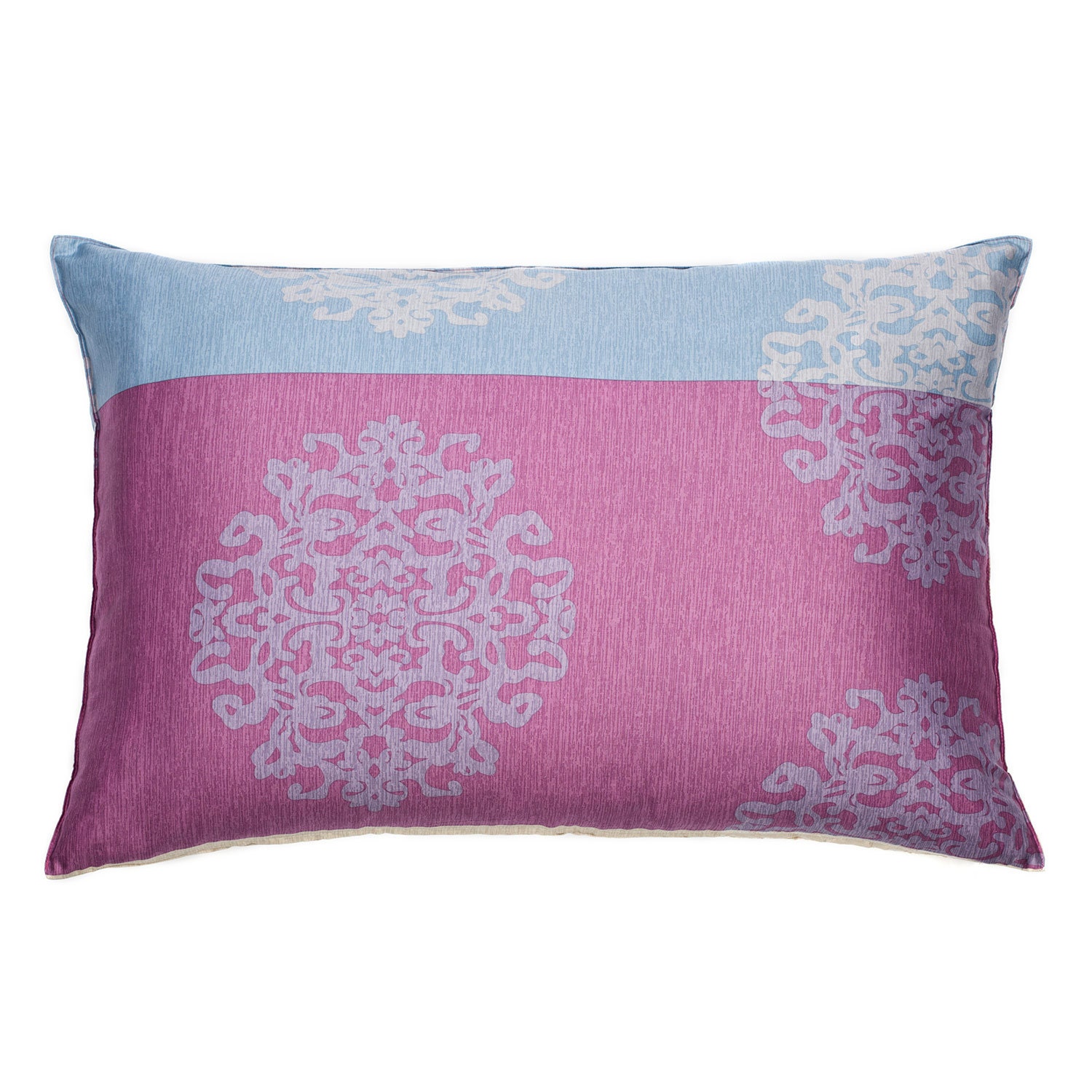 20" X 30" Lavender & Sky Blue Damask Standard Sham Pillow Cover