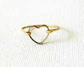 14K Gold Filled and Brass Open Heart Ring