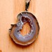 Lavender Grey Sliced Agate Druzy Necklace
