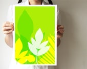 A3 print - Garden collection - Large print - Green - Leaves art - Spring and Summer wall decor