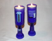 Recycled Beer Bottle - Bud Light Platinum - Goblet Candle - Custom Made