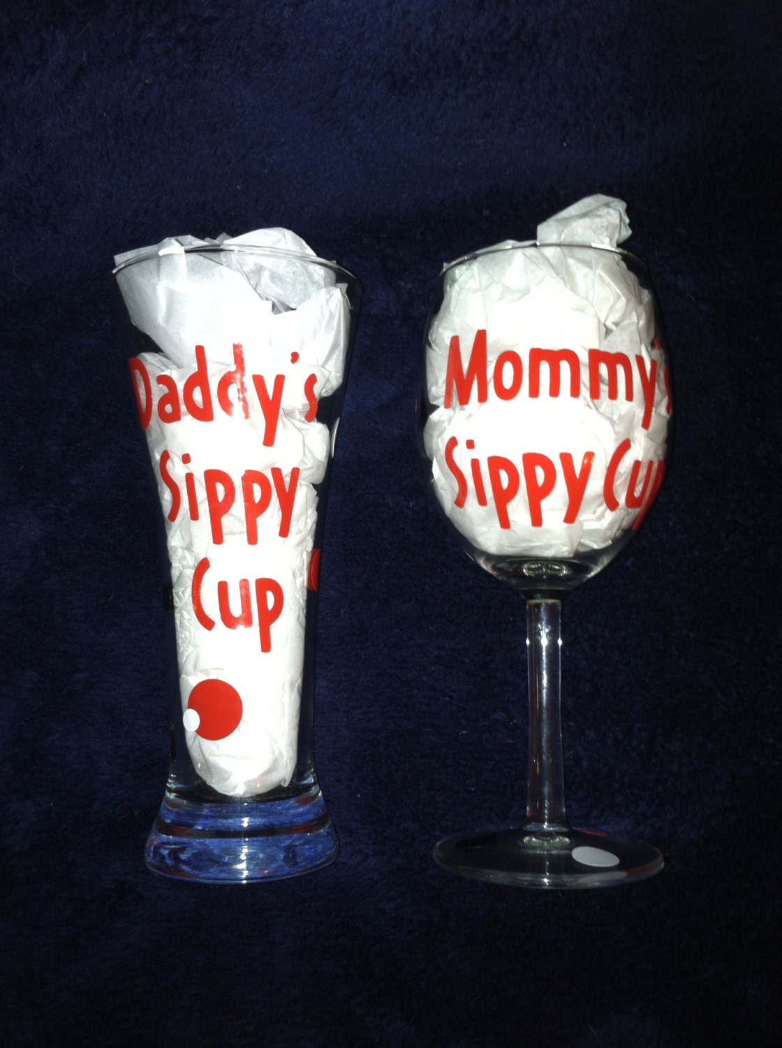 Mommy Daddy Sippy Cup Glassware Set - Custom Colors