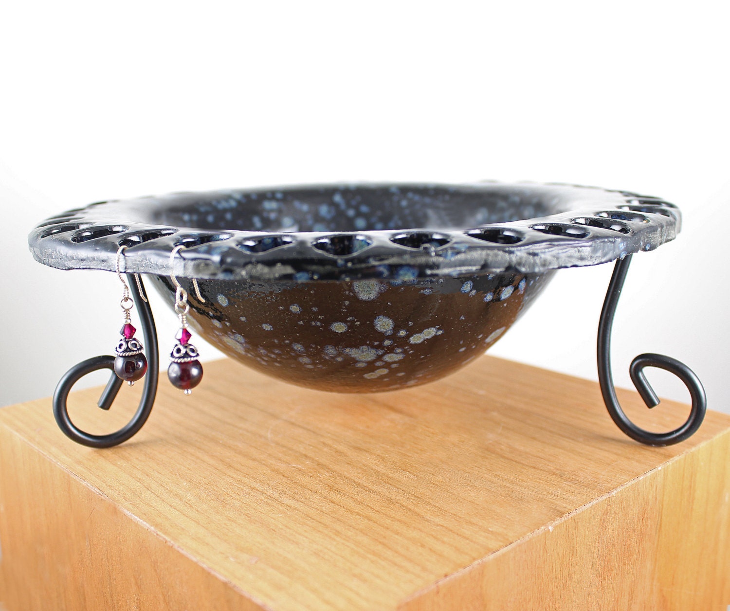 Unique Handmade Jewelry Bowl, Earring Holder, Jewelry Organizer, Ceramic Bowl
