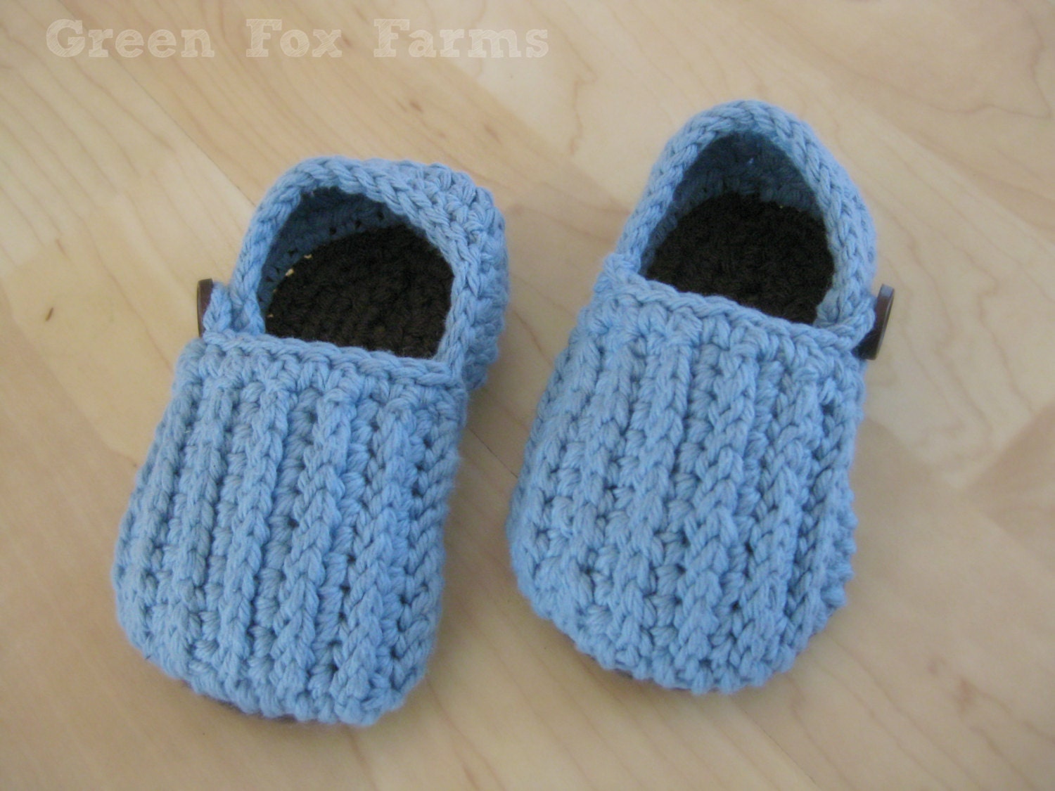 Crochet Baby Loafers with Buttons Light Blue Baby Shoes 12-18 months Cotton Crochet Boys Ribbed Baby Shoes  READY TO SHIP