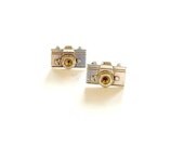 Camera Stud Earrings antique silver camera post earrings