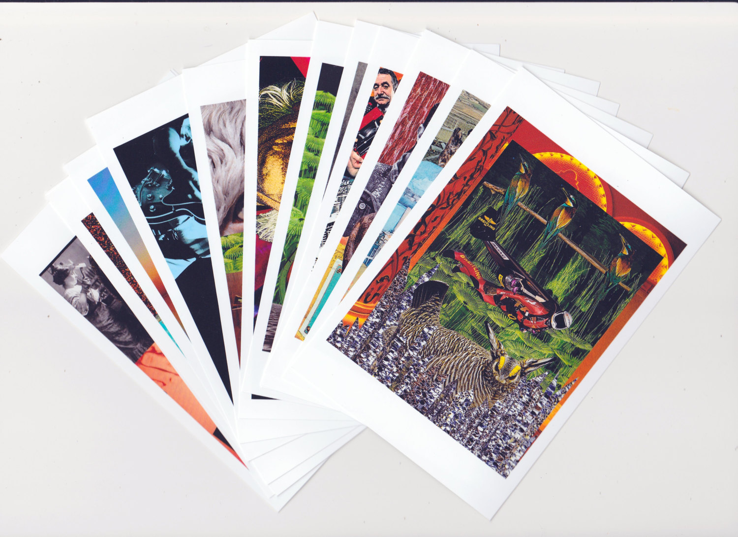 Pack of 14 Prints of Signed Individual Handmade Collages.