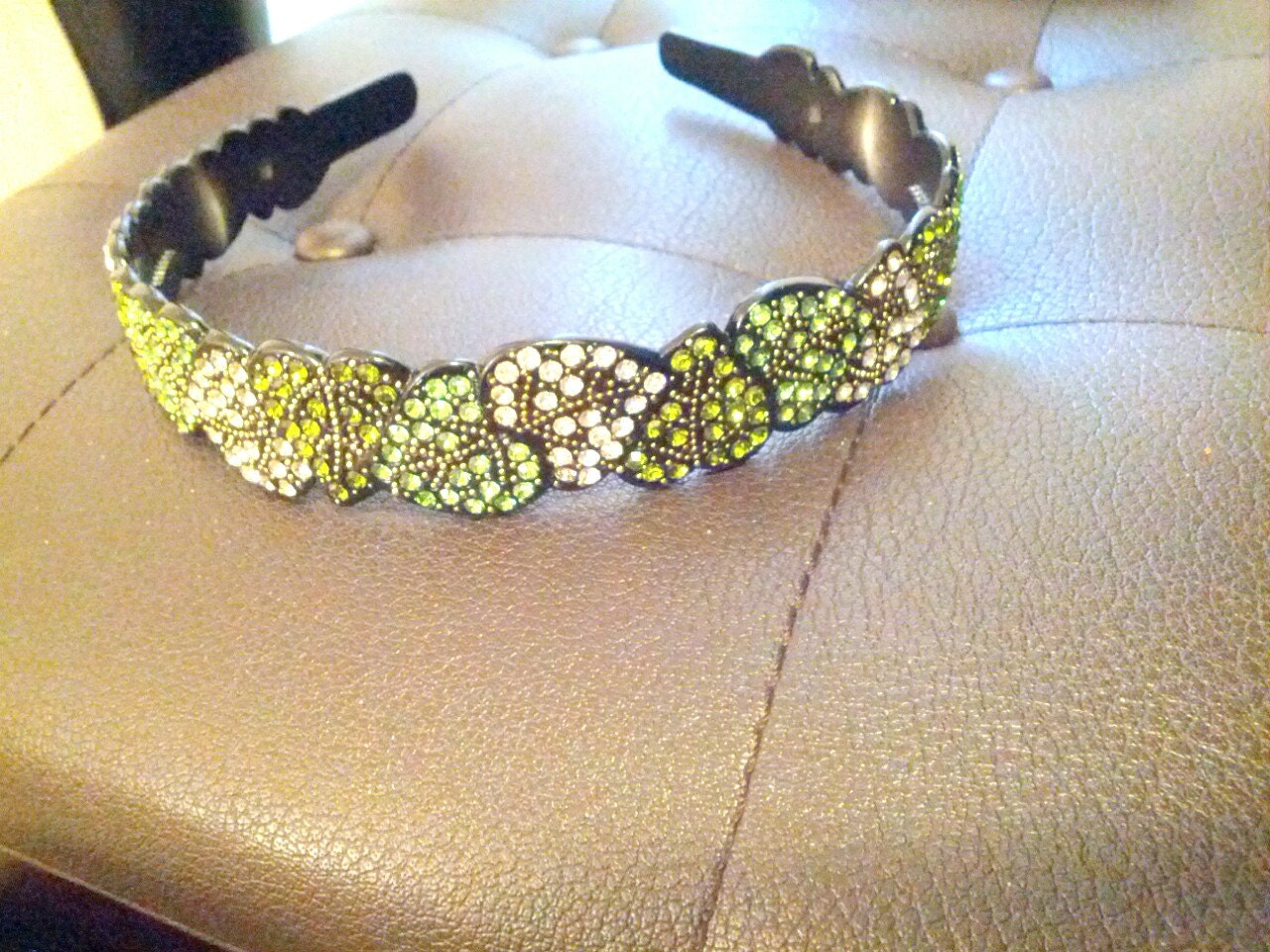 handmade crystal hair accessories leaves headband.