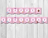 Alice in Wonderland Theme Happy Birthday Banner - Alice & Friends - DIY - Printable Il_170x135