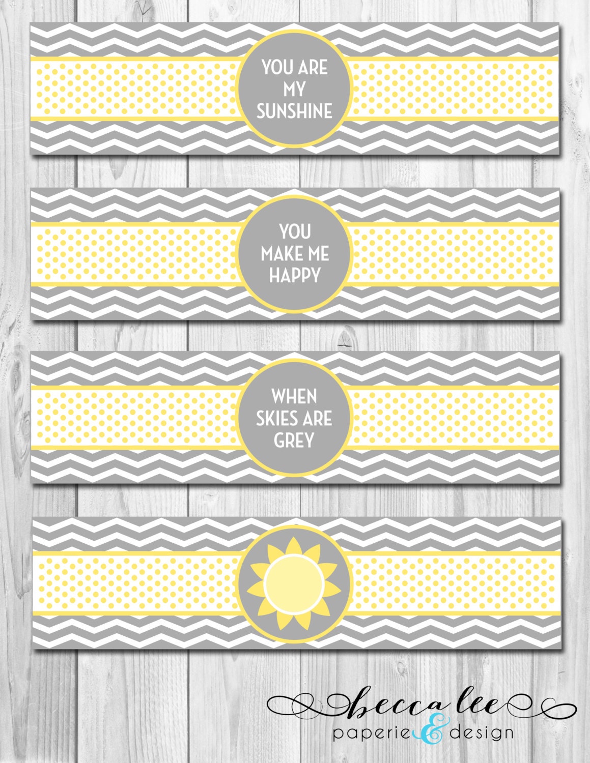 CUSTOMIZABLE - Water Bottle Labels - You Are My Sunshine Theme - DIY - Printable Il_170x135