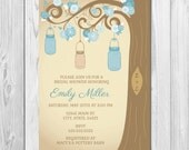 Mason Jar Tree Bridal Shower, Baby Shower, Birthday Invitation - Blues - DIY - Printable Il_170x135