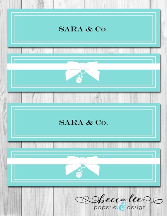 Water Bottle Labels - Tiffany & Co Inspired Baby Shower - DIY - Printable Il_570xn