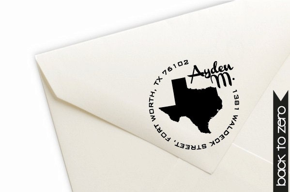 Custom Pre-Inked Return Address Stamp - State Map x 1