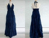 Navy Blue Maxi Dress - Evening Dress / Halter maxi dress / Cocktail Dress / Bridesmaid Maxi Dress /  Maxi Dress - 'Simply Elegant'