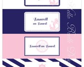 Classy Nautical Party Printable Water Bottle Labels in Pink