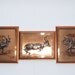 Hand made from pure copper 3 plaques of wild animals by MAGOWAN Irish craftsmen (rustic, safari, brown, vinatge, wild animals, pure copper)