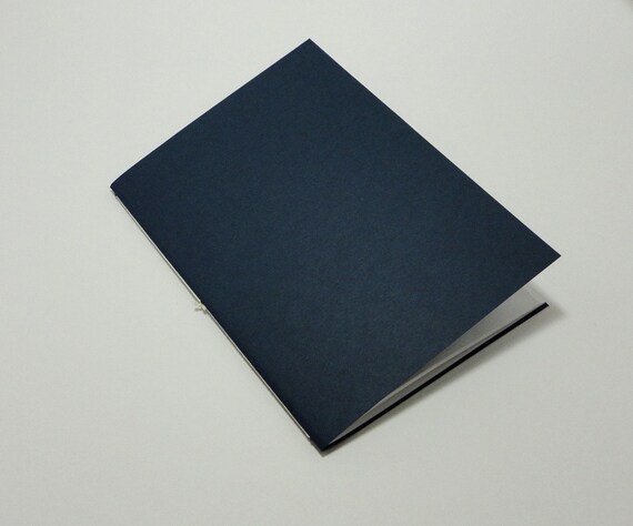 Recycled 5 x 7 Blank Notebook Journal Sewn Spine - Nightshift Blue Il_570xn