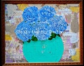 16 x 20 FRAMED ORIGINAL, entitled "Summer Hydrangea"