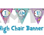 Dr Seuss Pastel High Chair Banner I Am One cat in the hat  thing 1 thing 2  other party supplies avaliable