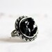 Black obsidian antique Ring - Protection stone -Statement obsidian ring