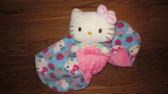 Items Similar To Security Blanket, Lovey. Hello Kitty Pink Minky On Etsy