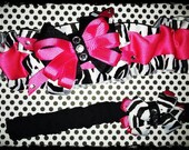 Made to order garter set zebra, leopard, polkadot, any color, pattern, character