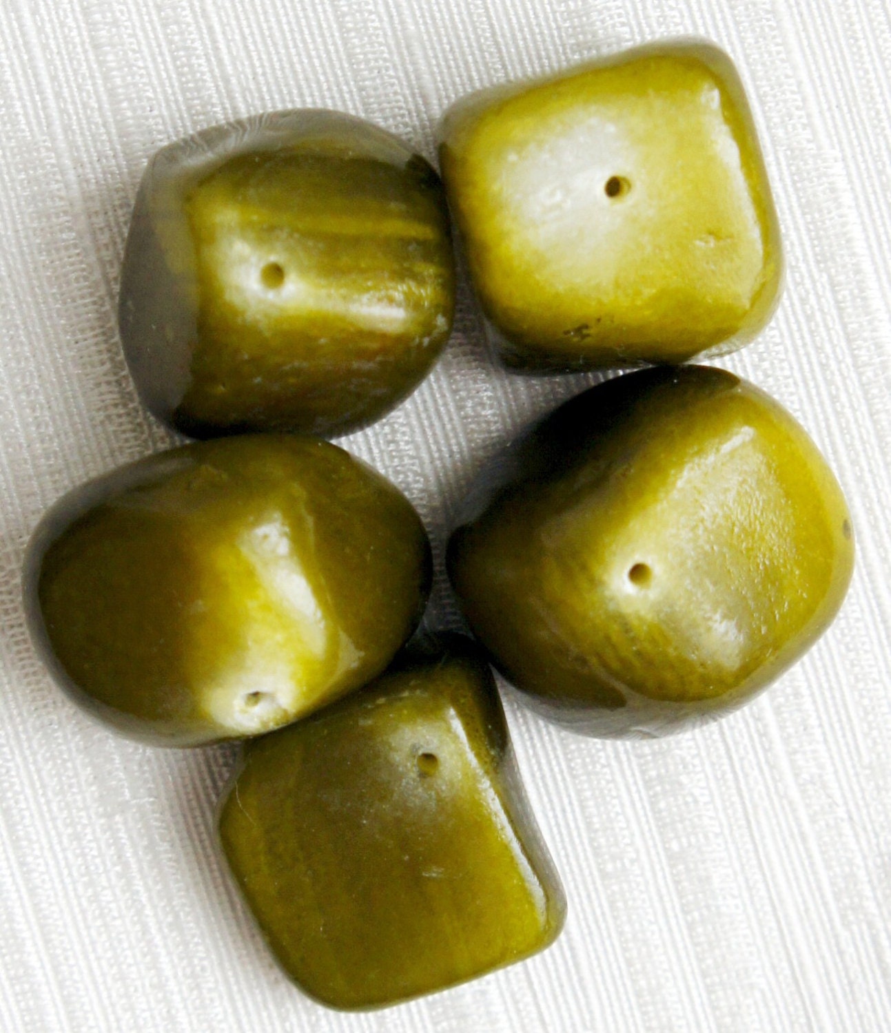 Bead, precious, gemstone, natural, stone, nugget Olive Green Jade Green Chunky Free Form Slab Focal Beads - 5 pcs