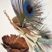 Spring Fairy tale Mobile, Made to order, Fairy flowers with peacock feathers, Reclaimed Art Mobile