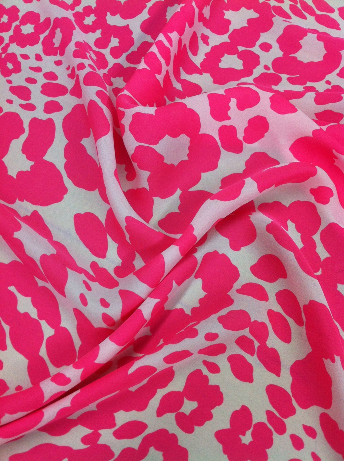 Pink Leopard Print - Silk Georgette - 2 Yard Pc.