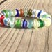 Sea Beach Glass Stretch Bracelet Yoga Boho Surfer Jewelry OOAK Handmade