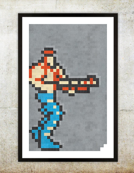 Retro NES Contra inspired print 11X17"