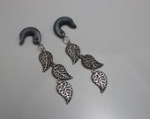 Silver Dangle Leaf Gauges 8g-00g