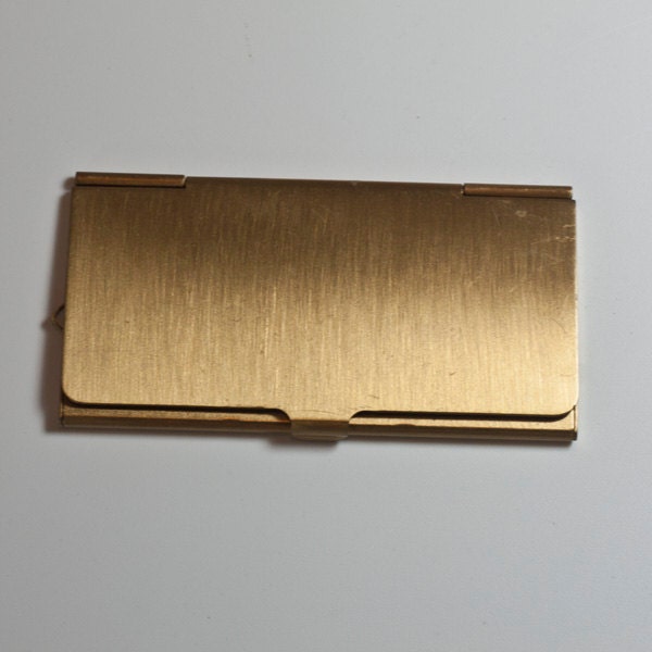 1950's Brass Money Case / Clip: Vintage Mid-Century Money Clip, Tiny Wallet, Metal Money Case, Gift for Men and Women