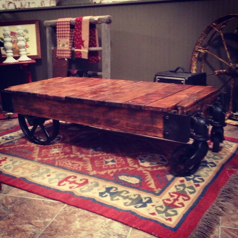 Industrial cart coffee table