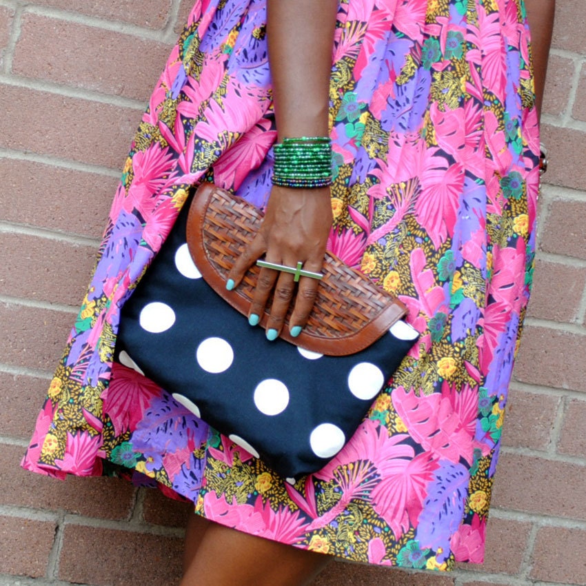 Black and White Polka Dot Clutch Cover