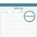 Sales Log - Editable - Business Planner - Printable Organizational PDF
