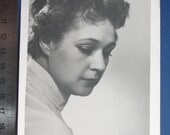 VINTAGE Post card from Russia Soviet Union actress Cinema Black-White Photography Collectible mixed media ephemera Made in USSR
