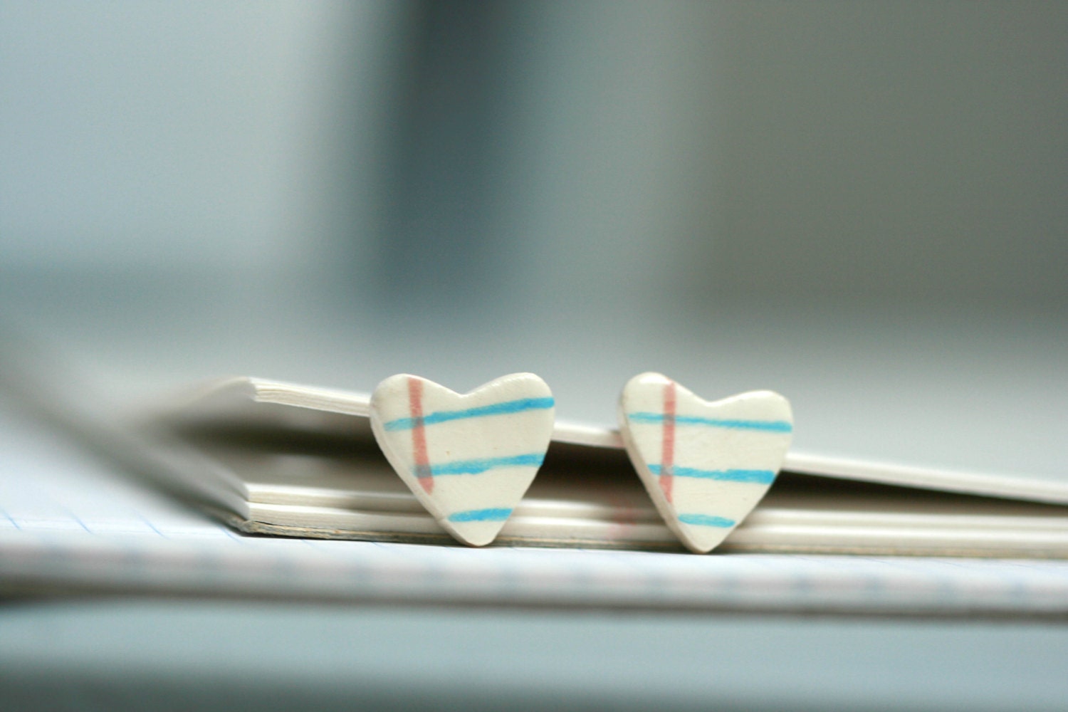 Mini Notebook Heart Earrings